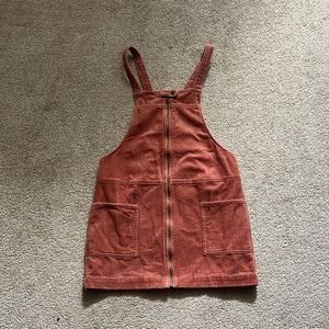 Forever 21 dusty pink corduroy overall-skirt